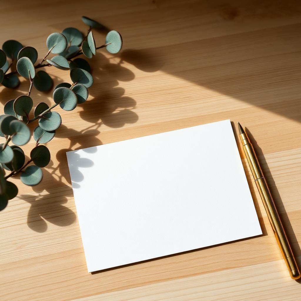Elegant wedding invitation card with eucalyptus